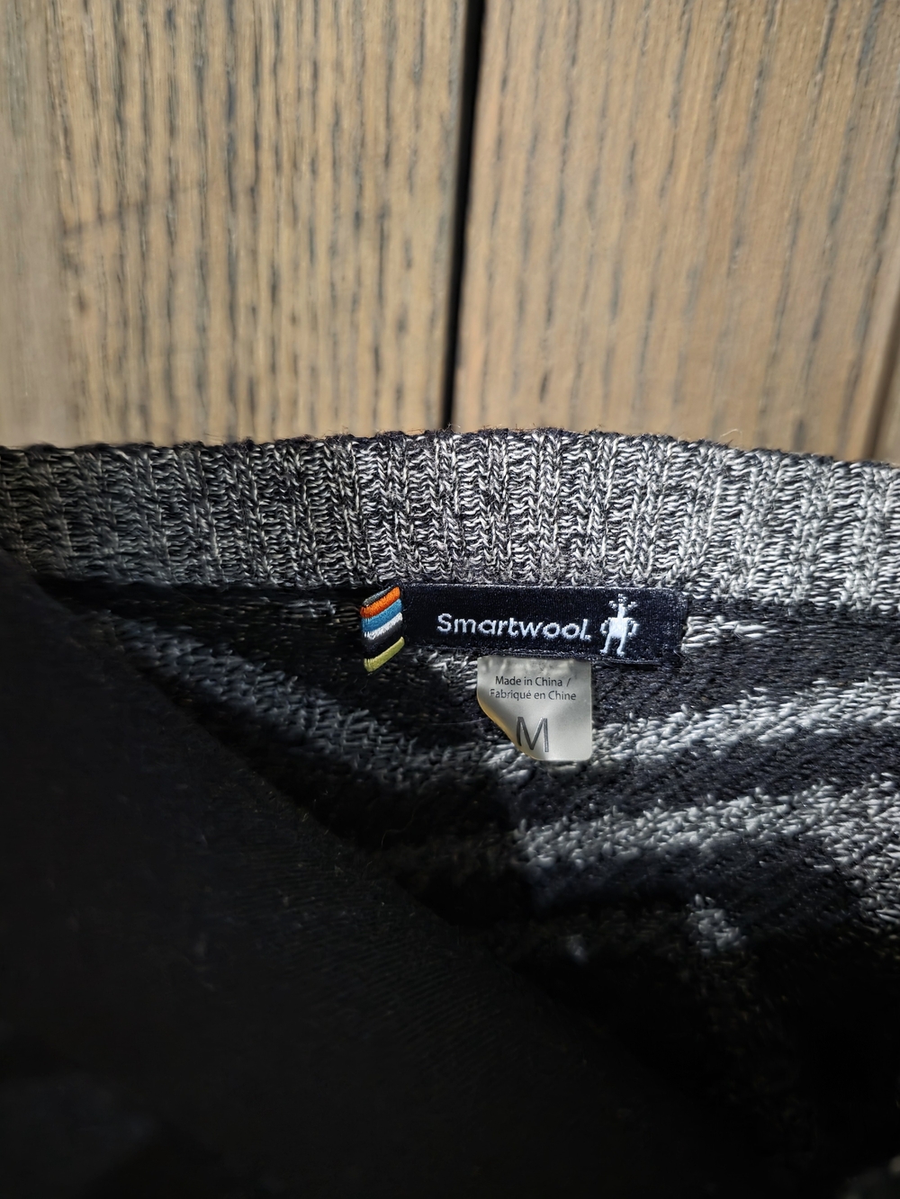 Smartwool Black & Gray Chevron Crew Neck Sweater - Picture 3 of 4